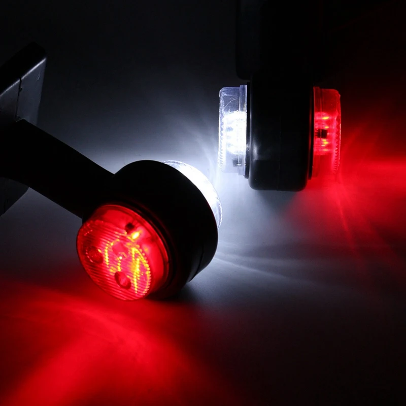 1 пара грузовик, прицеп, дом на колесах 12 V/24 V Led двойная распродажа боковой фонарь световая сигнальная лампа красный и белый