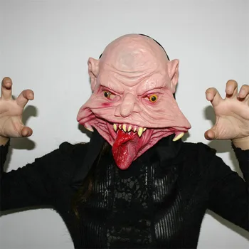 

Halloween Party Mask Latex Big Mooth Horror Face Prank Mask Mascaras De Latex Realista Headgear Look Fierce Full Face Mask