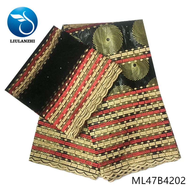 LIULANZHI african lace fabrics Cotton riche brocade fabric for dress New arrival nigerian bazin lace embroidery fabric ML47B42