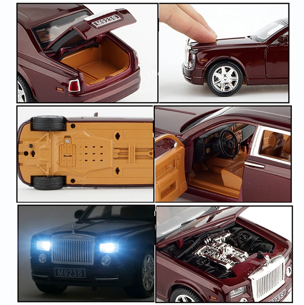 1:24 Scale Rolls Royce Металлический Литой Сплав автомобильная модель звуковой светильник