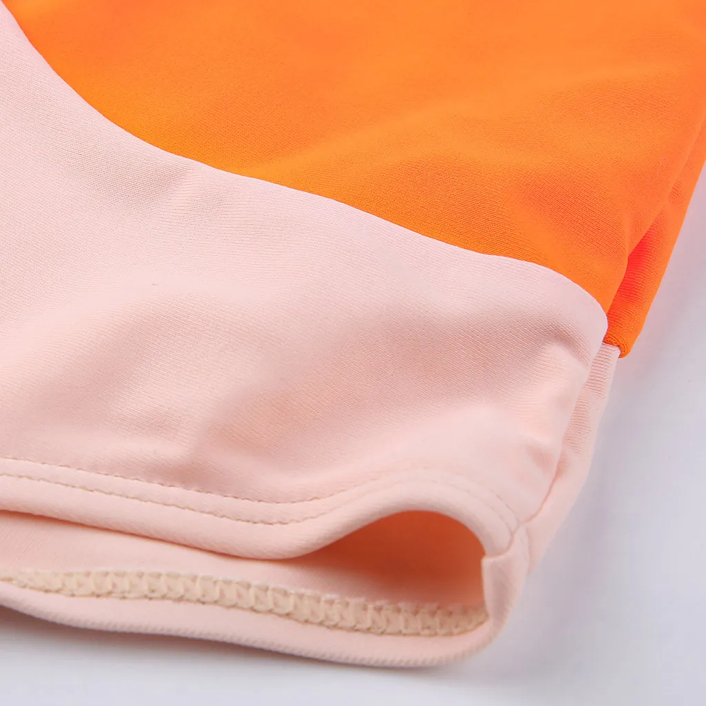 JAYCOSIN One-piece sexy mesh gauze strap women swimwear stitching color printing new beach bikini swimwear trendy temperament 