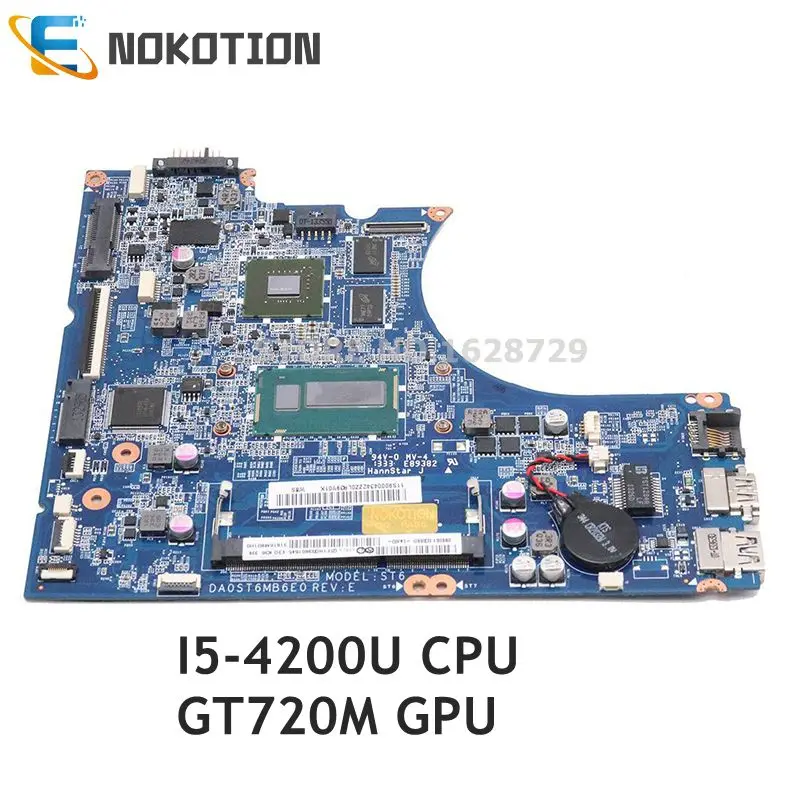 NOKOTION материнская плата для ноутбука lenovo Flex-14 DA0ST6MB6E0 основная плата SR170 I5-4200U процессор GT720M GPU DDR3L
