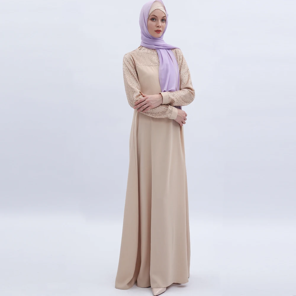 

Chiffon Stitching Dress Summer Casual Loose Robe Muslim Women's Caftan Islamic Turkey Arab Abaya Ramadan Maxi Ladies Long Dress