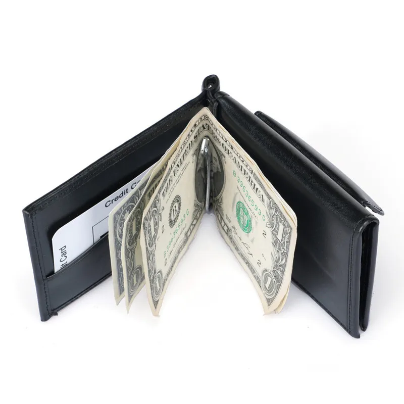 Трехслойный держатель для карт из искусственной кожи, мини-кошелек, деловой мужской тонкий кожаный держатель для карт, тонкий чехол, кошелек для кредитных карт