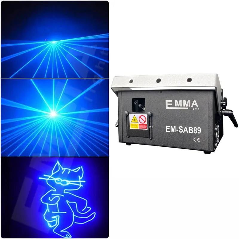 Лазерный синий анимационный лазер 1000 мВт показывает фотообои/сигнал ILDA/SD-карта |