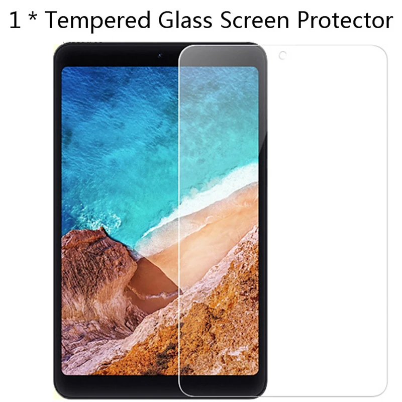 Для Xiaomi Mi Pad 4 8 чехол для планшета кожаный смарт-чехол с подставкой закаленное стекло Защита для экрана для Xiaomi Mi pad 4 8 дюймов Чехол - Цвет: Screen Protector