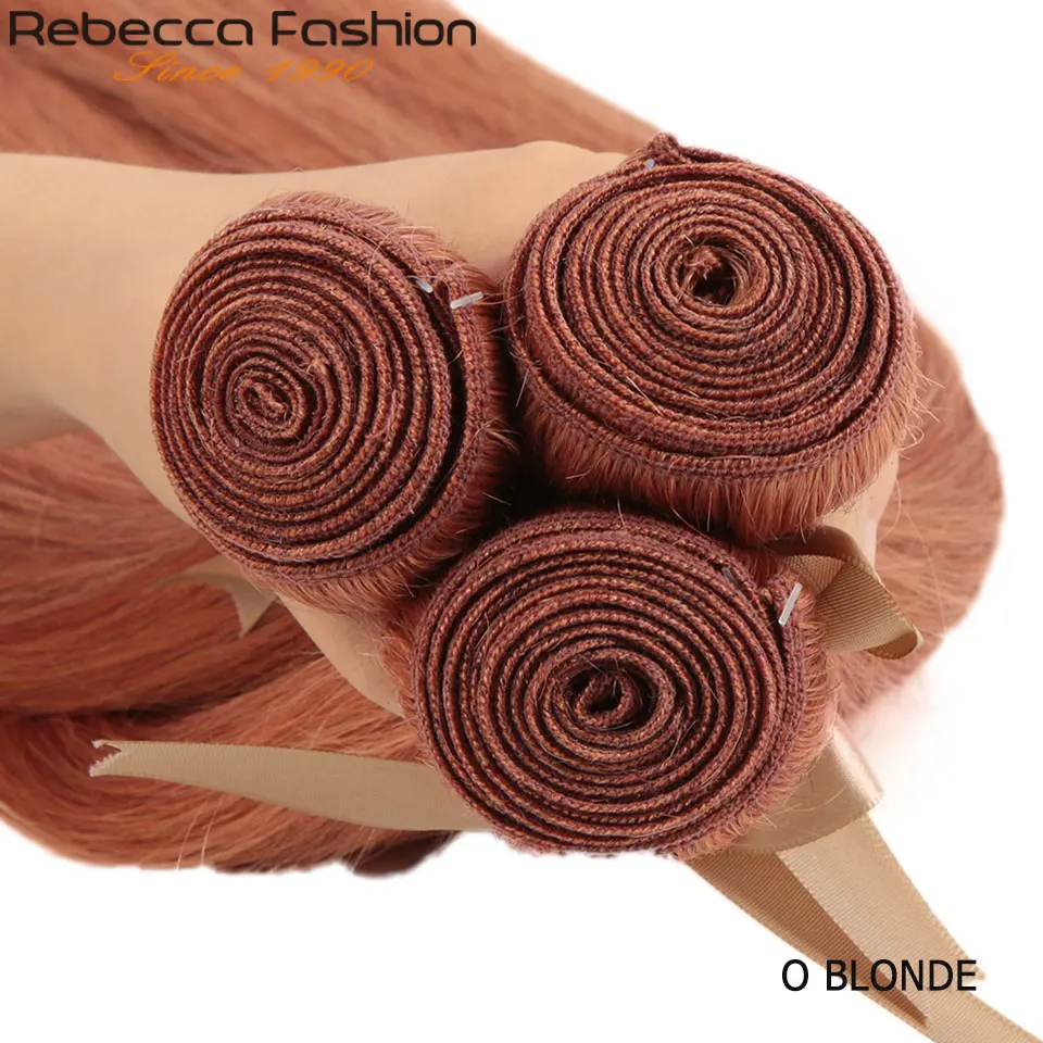 Rebecca Fashion, Золотой Блонд, 30#, синий, оранжевый, розовый, 8#, пряди волос, бразильские прямые волосы Remy, человеческие волосы для наращивания, пряди волос