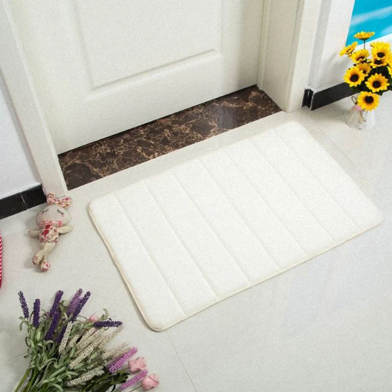 Beige Memory Foam Ванная комната коврик ковер коврик для ванной Ванная комната ковер водопоглощение ковер с длинным ворсом, коврик для пола, кухни Туалет Нескользящие - Цвет: Beige