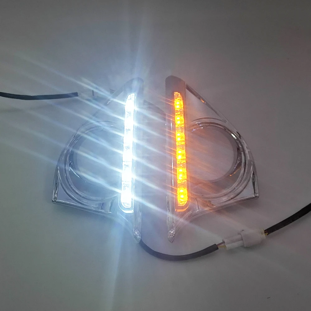 peças led drl setas para toyota camry luzes diurnas para substituição de lâmpada de neblina âmbar