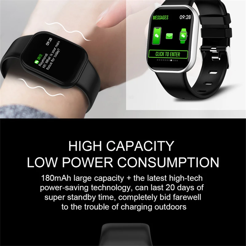 ESEED X16 smart watch men IP67 waterproof full touch screen long standby Heart Rate Blood Pressure Monitoring smartwatch