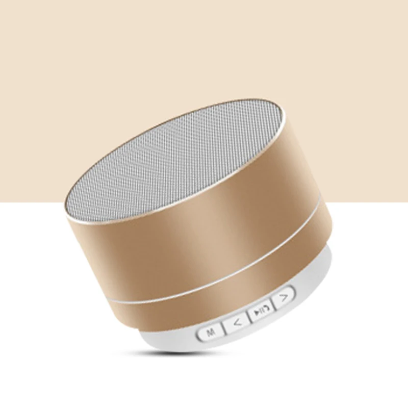 Портативный беспроводной Bluetooth динамик сабвуфер музыка объемный громкоговоритель с микрофоном и встроенным аккумулятором для ноутбука телефон TF карта - Цвет: Золотой