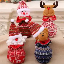 Счастливая Рождественская конфетка сумка подарок портативный мультфильм олень шаблон мешочек для яблок рождественские мешки на Рождество год вечерние# 3F