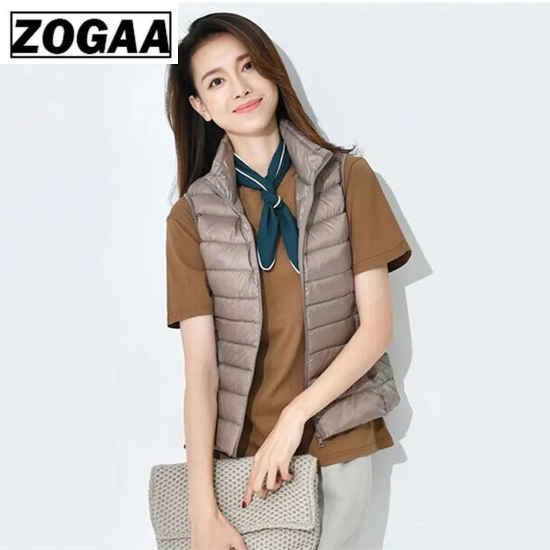 ZOGAA 2020 Winter Women's Down Parka Vests Female Sleeveless Vest Jacket Warm Jacket Plus Size Women Sleeveless Slim Parkas 4XL