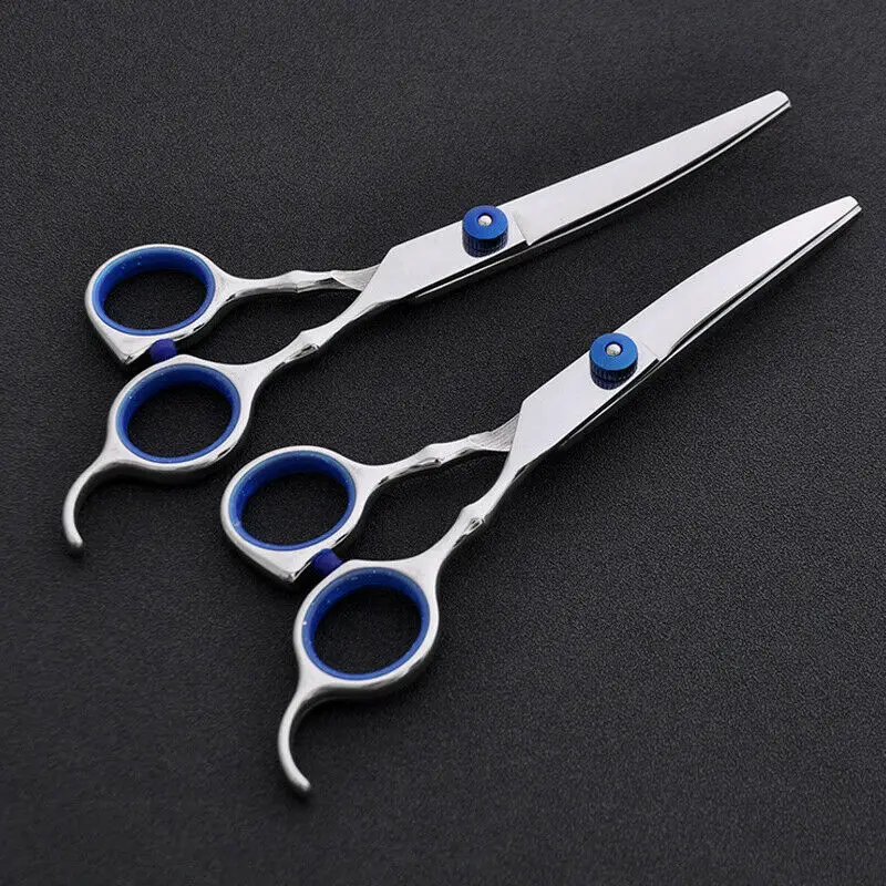 6" Stainless Steel Pet Dog Gromming Scissors Up Down Curved Shears Sharp Edge Animals Cat Hair Cutting Barber Cutting Tools Kit