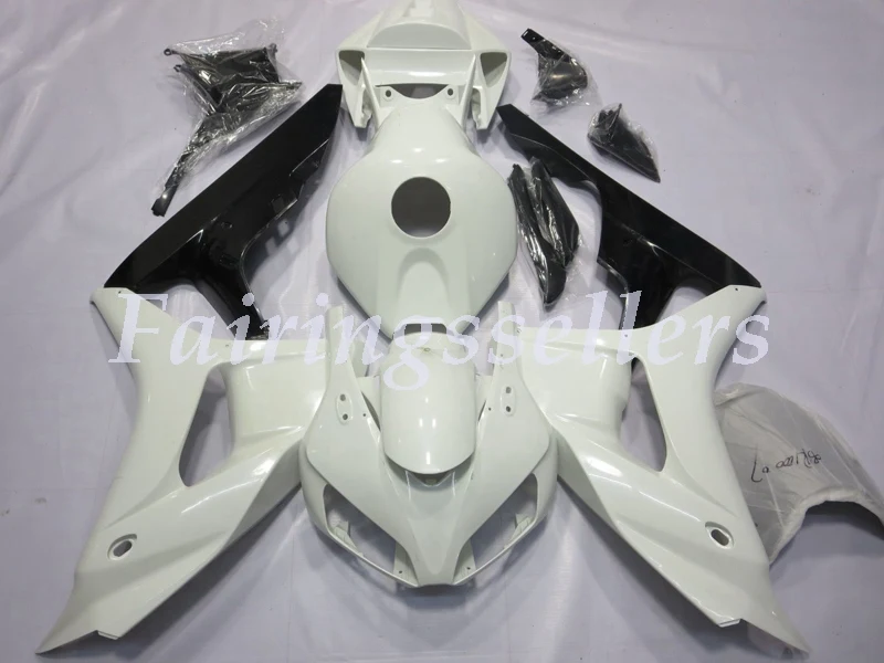 White and Black Литьевая Форма ABS Полный комплект обтекателя Подходит для Honda CBR1000RR 06 07 2006 2007 1000RR Обтекатели Желтый Росси - Цвет: White and Black