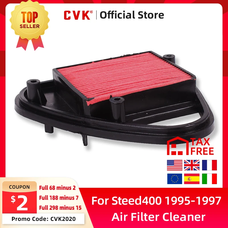 Motorcycle Air Filter Cleaner Element CVK Replacement For HONDA Steed400 STEED600 SHADOW600 1995-1997