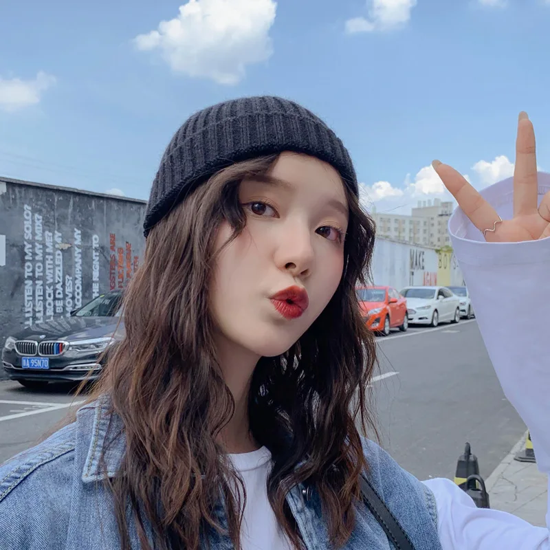 

Winter Hats for Women Men Skuiless Beanies Hats Knitted Warm Men Hip Hop cap Solid Color Brimless Hat Cap Men Women Landlord hat