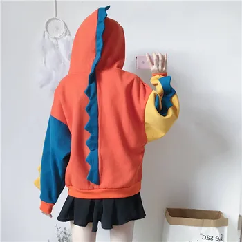 

Fashion 2019 Women's sweatshirts hoodie streetwear autumn Winter Sweet cute dinosaur hooded hoodies female kawaii cosplay hoodie