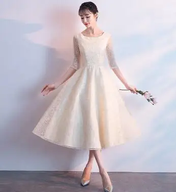 DongCMY Новые Короткие блестками Элегантные платья для выпускного плюс размер темно-синие платья вечерние платья de вечернее платье - Color: Beige