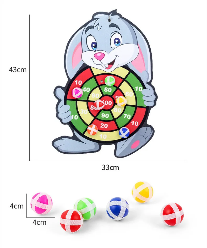 Fosa Enfants Jeu de Fléchettes, Flannelette Durable Dessin Animé Léger  Enfants Ventouse Jeu de Fléchettes Extérieur Intérieur Lancer Bâton Balle  Jouet 