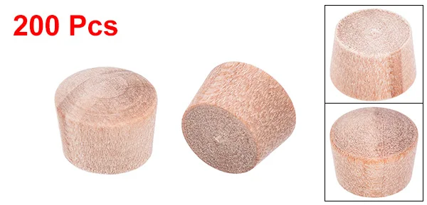 9mm Hole 200pcs Uxcell 50/100/200 шт. с деревянными пуговицами Вилки вишня, лиственная порода мебель Вилки подходит Допустимое отклонение диаметра отверстия 9 мм 10 мм 11 мм 12 мм декоративный вид - Цвет: 9mm Hole 200pcs
