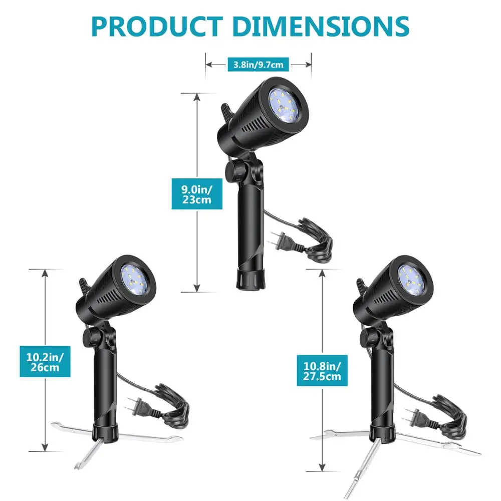 Neewer 2 Pack Настольный комплект для студийной фотосъемки со светодиодным освещением