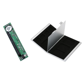 

1 Pcs 44-Pin IDE Female to 22 Pin Male SATA Adapter & 1 Pcs 12 in 1 Aluminum Storage Box Bag Memory Card Case Holder