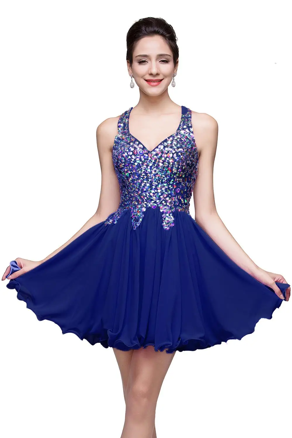 Vestidos De Fiesta, Новое поступление, сексуальные короткие коктейльные платья, платье для выпускного вечера, вечерние мини платья, в течение 3 дней - Цвет: Royal Blue