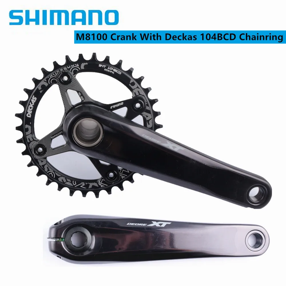 Shimano SLX M7100 XT M8100 170 mm 175 mm Kurbeldeckel 104 Bcd Kettenblatt mit Adapter Spider Konverter Kurbelgarnitur für Shimano 12 Gang – Detail 5