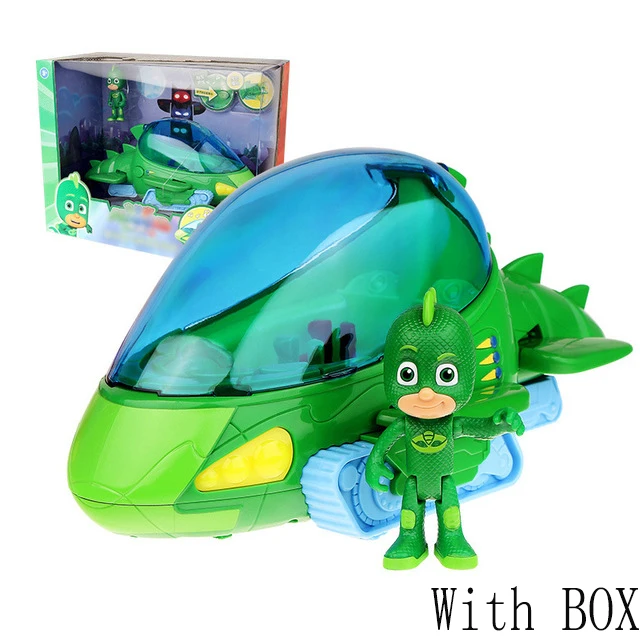 With BOX PJ Маски Грег роскошный Кот автомобиль Коннор кошка Малыш Сова девушка Летающий стена человек Аниме Фигурки игрушки для детей подарок на день рождения 7D08 - Цвет: With BOX