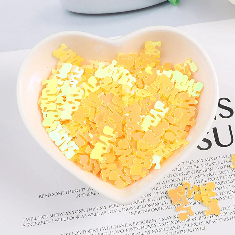 LC/Letter LOVE sequins/15 грамм блестки ПВХ плоские для DIY Изготовление карточек цветная коллекция