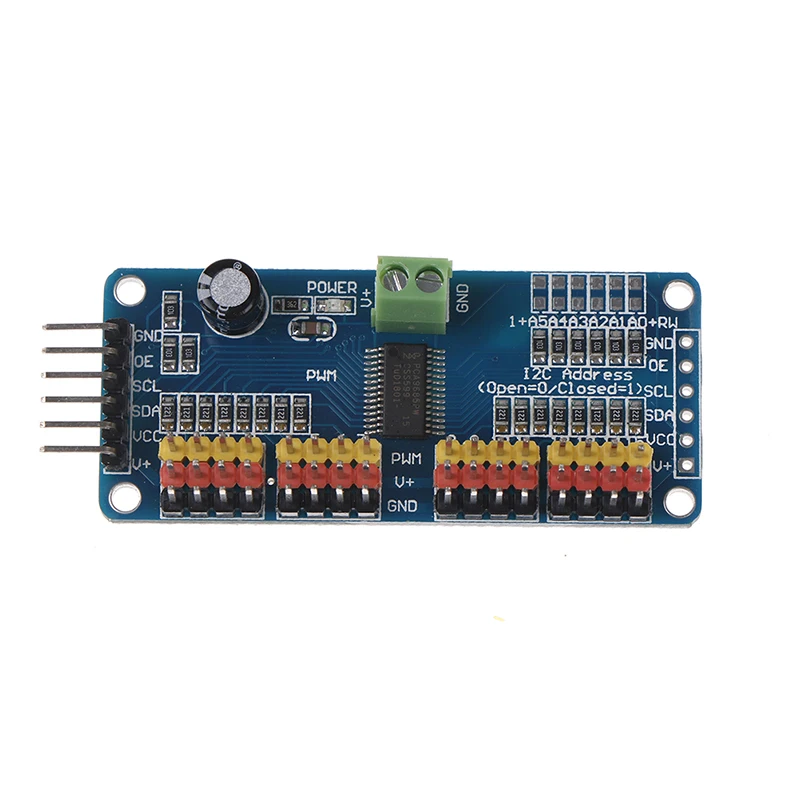 16-канальный видеорегистратор 12-битная ШИМ/Servo Driver-I2C Интерфейс PCA9685 модуль для Arduino или Raspberry Pi щит модуль Servo Щит