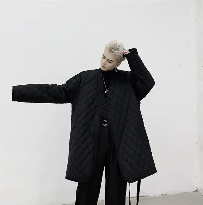 M-XL! Зимняя одежда темного японского стиля, мужское свободное тонкое хлопковое пальто, Мужская молодежная теплая куртка, пальто