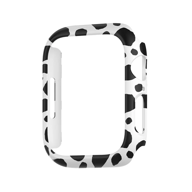 Compatible  Apple Watch Case 45mm Series 7,Hard PC Bumper Protective Cover Frame,NO Screen Protector,for iWatch Series 7 41mm White Leopard