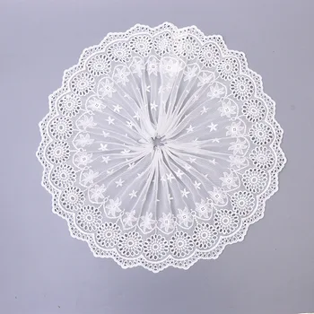 

10 Yards/pack Fashion Mesh Embroidery Lace Trim 19 Cm Wide Border Lace Fabric for Wedding Dress Home Textile Curtain Decoration