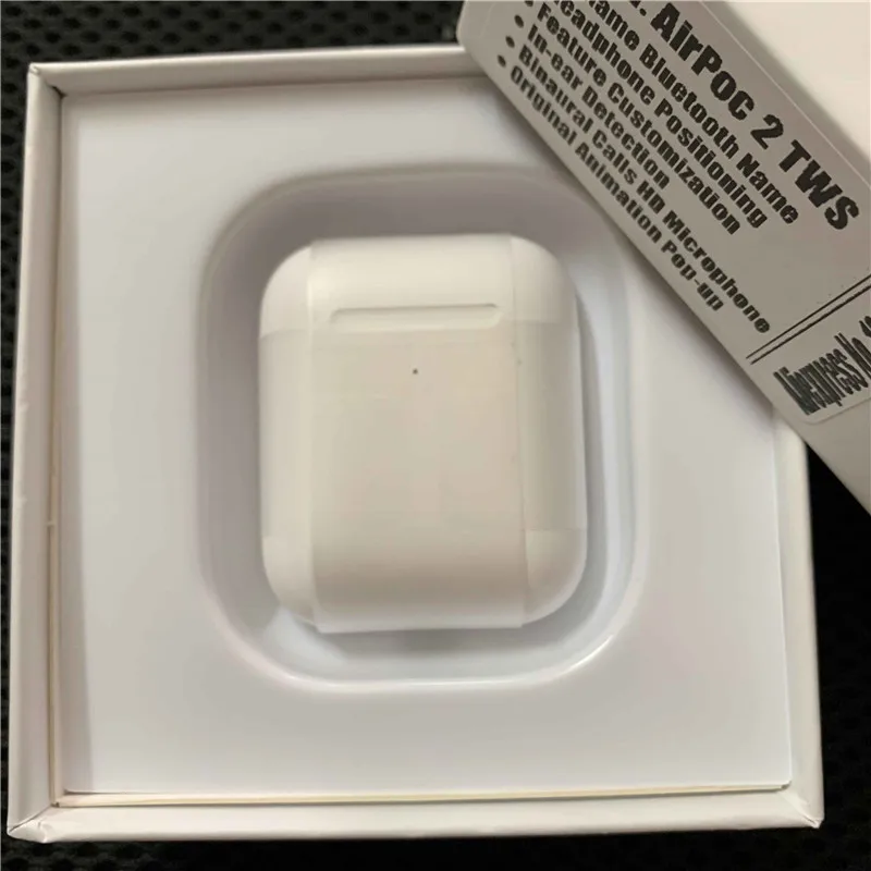 AirPoc2-white AirPoc 2 супер клон gps позиционирование+ изменение имени умный датчик Беспроводная зарядка Bluetooth наушники беспроводная гарнитура - Цвет: AirPoc2-white