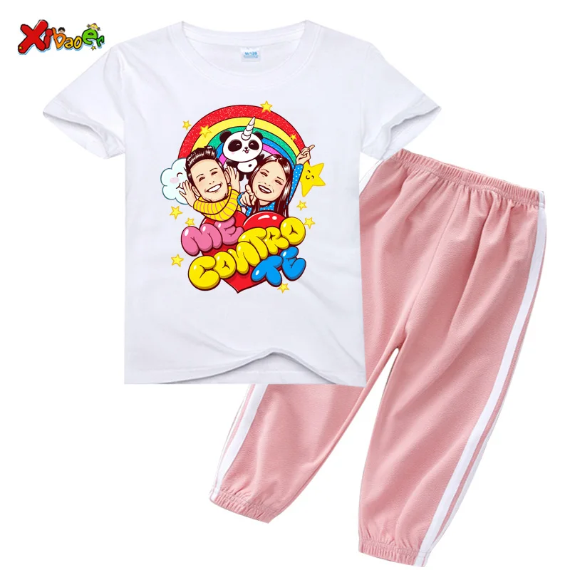 

Girls Set Clothing Me Contro Te T Shirt Summer Clothes Babys Set 2Pc Children Suit T Shit+Anti Mosquito Pant Casual Kids Costume