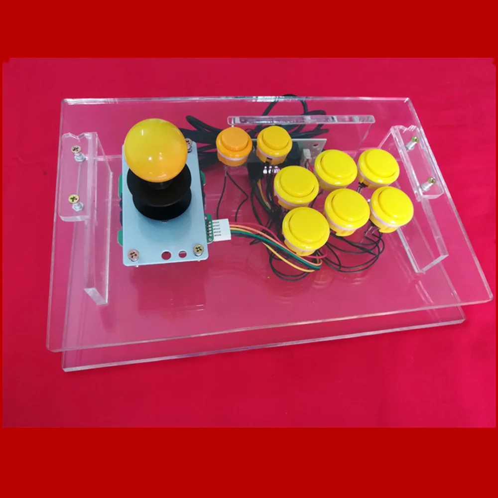 Аркадный джойстик Arcylic прозрачный USB Fighting Stick игровой контроллер геймпад видеоигры для ПК настольных компьютеров - Цвет: Цвет: желтый
