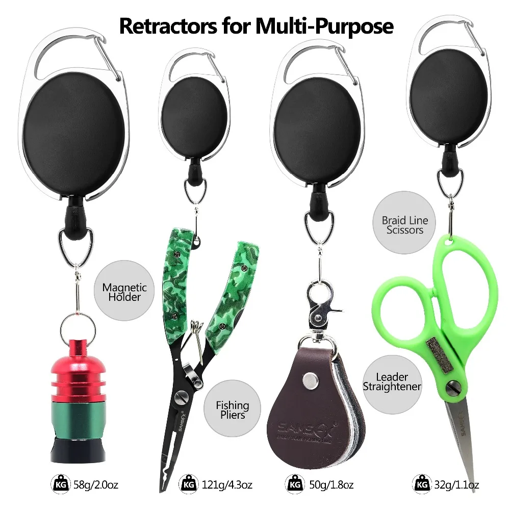SAMSFX Fly Fishing Zinger Retractor Инструменты держатель экстрактор фиксатор Хранитель троса выдвижная катушка значок держатель шестерни аксессуары