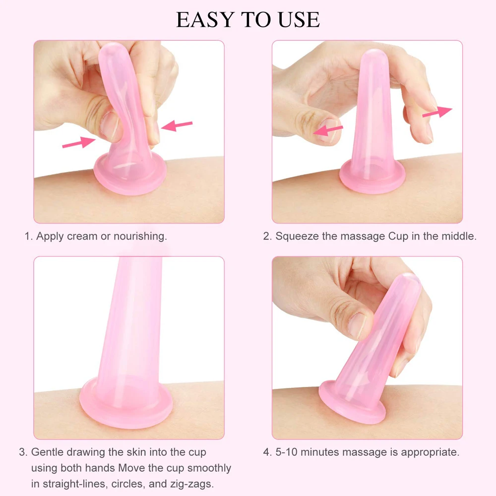 Cupping Facial Set Face Eye Cupping Massage Silicone Cups Exfoliating Brush Face Neck Skin 7Pcs