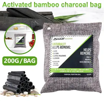 

3Pcs 200g/bag Green Bamboo Car Home Air Freshener Activated Charcoal Deodorant Bag Odorproof Moisture Activated Carbon