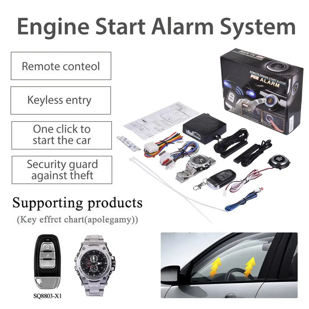 Kit Bouton De Démarrage Sans Clé Pour Voiture - Système Keyless Entry - Neuf Générique