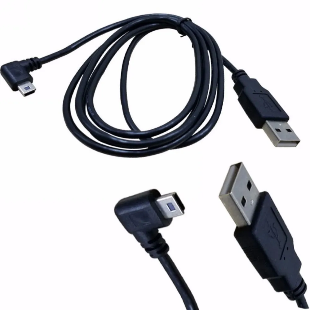 

1PC High Speed 1.5M/5FT 3M/10FT Left Angled 90 Degree Plug Data Cable Cord USB 2.0 A Male Plug to Mini 5 Pin Cable Accessories