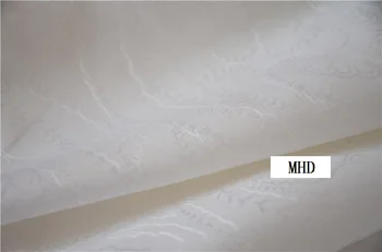 

free ship 100% viscose jacquard fabric milk white shallow floral embedded less shine