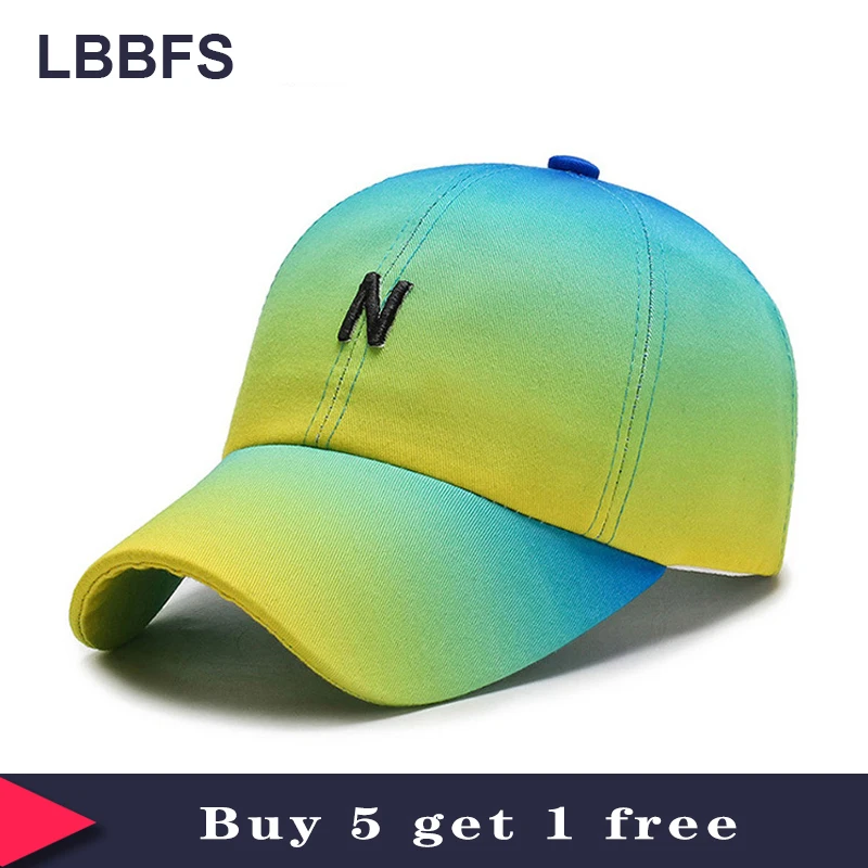 red and green baseball caps