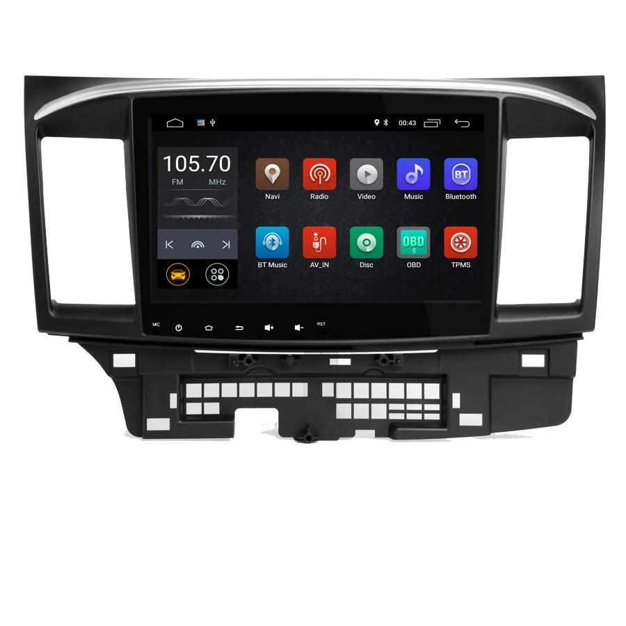 10 ”Android 9,0 автомобильный радиоприемник для Mitsubishi lancer 1024*600 четырехъядерный wifi Bluetooth Видео Аудио мультимедиа автомобильный dvd-плеер с двумя цифровыми входами
