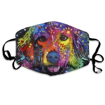 

Upgrade Reusable Mask - Washeable Face Mouth Mask- - Warm Windproof Mask - Face Mask for Men Women Colorful Golden Retriever