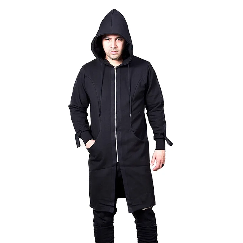 Мужская удлиненная черная толстовка с капюшоном Sudadera Hombre, новинка, брендовая Повседневная Толстовка в стиле хип-хоп, Мужская Уличная одежда, спортивный костюм для мужчин XXL