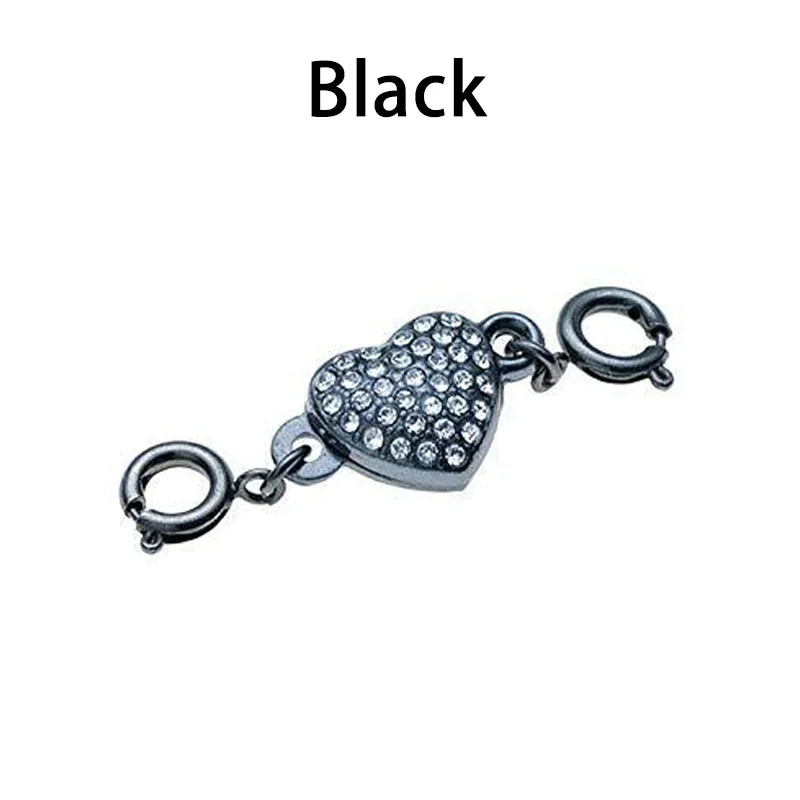 Black 2 шт. магнитные застежки в форме сердца для ожерелья браслет с магнитной застежкой удлинительная цепочка для самостоятельного изготовления ювелирных изделий - Цвет: Black