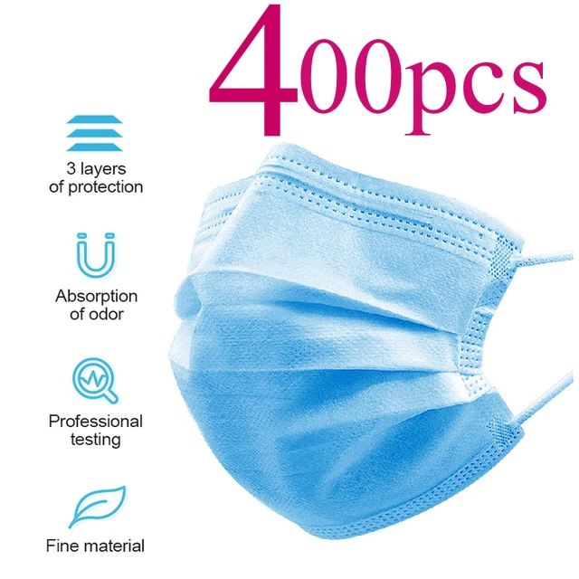US $7.30  400/200/50PCS In Stock Fast Delivery Hygiene Face Mask 3 Layer Disposable Protective To Antivirus M